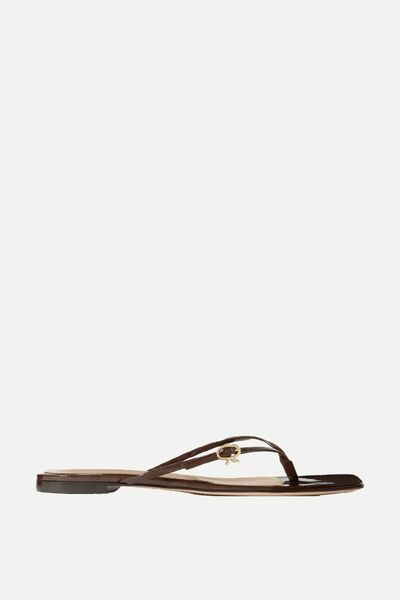 Glossed-Leather Sandals from Gianvito Rossi