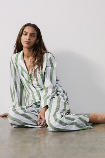 Sage Stripe Pyjama Set from Honna London