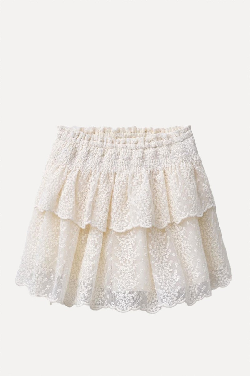 Skirt With Floral Embroidery