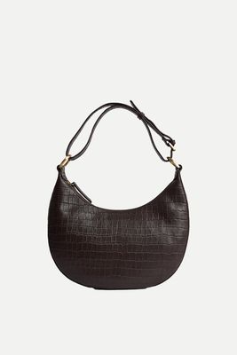 Leather Croc Effect Shoulder Bag from M&S