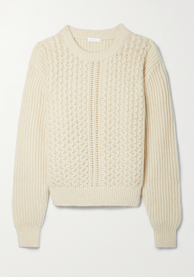 Ribbed & Cable-Knit Cotton-Blend Sweater from See By Chloé
