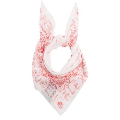 Star And Skull-Print Bandana Cotton Scarf from Alexander Mcqueen