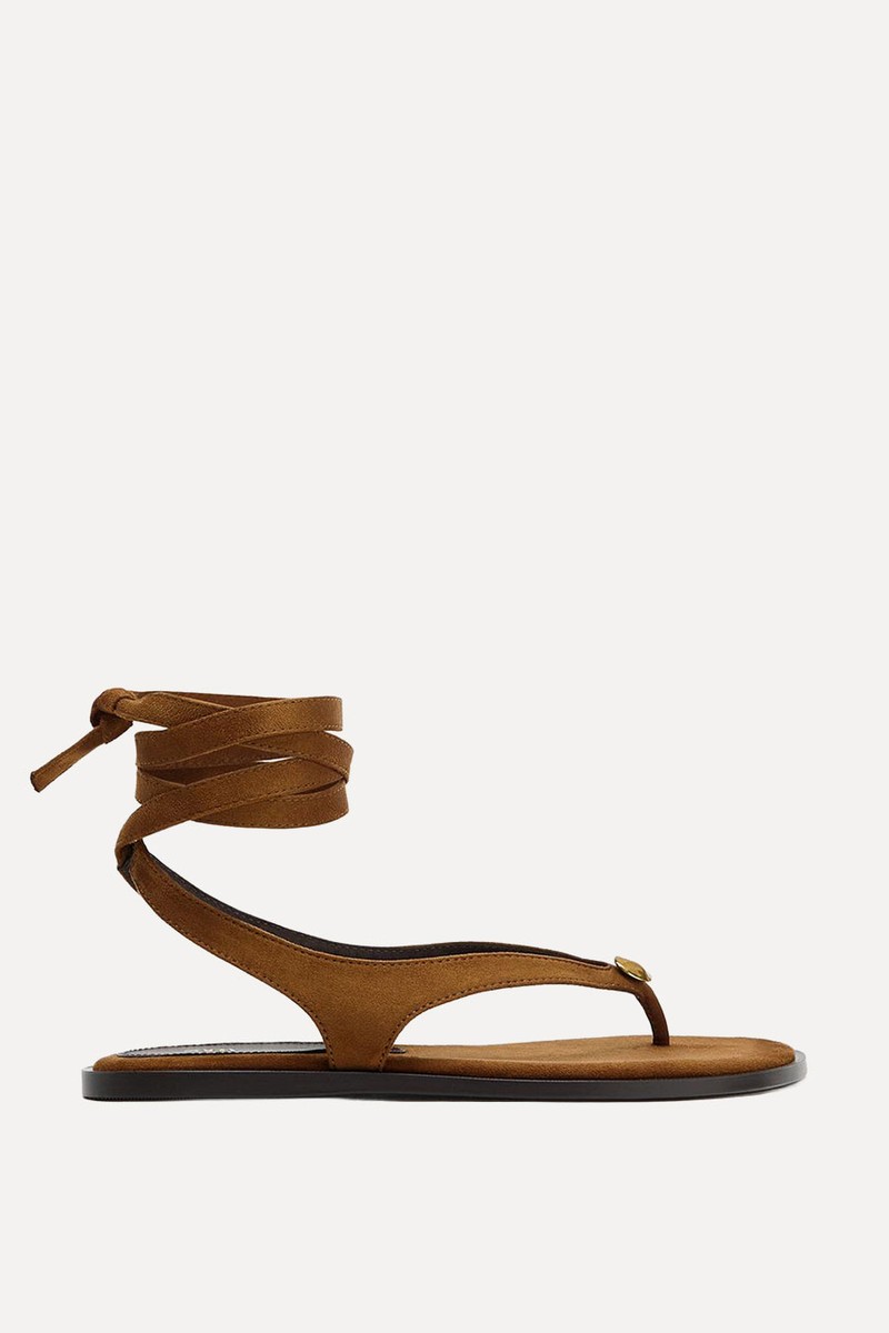 Lace-Up Flat Sandals