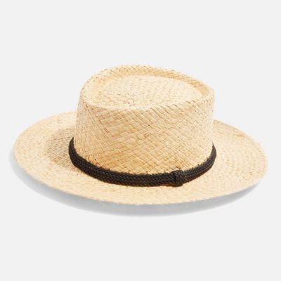 Straw Flat Top Hat from Topshop