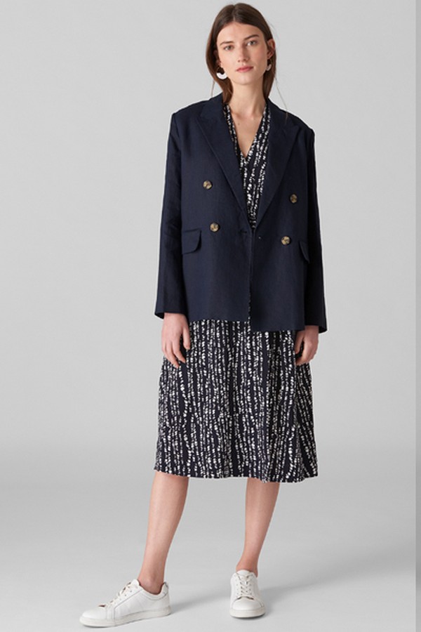 Linen Double-Breasted Blazer