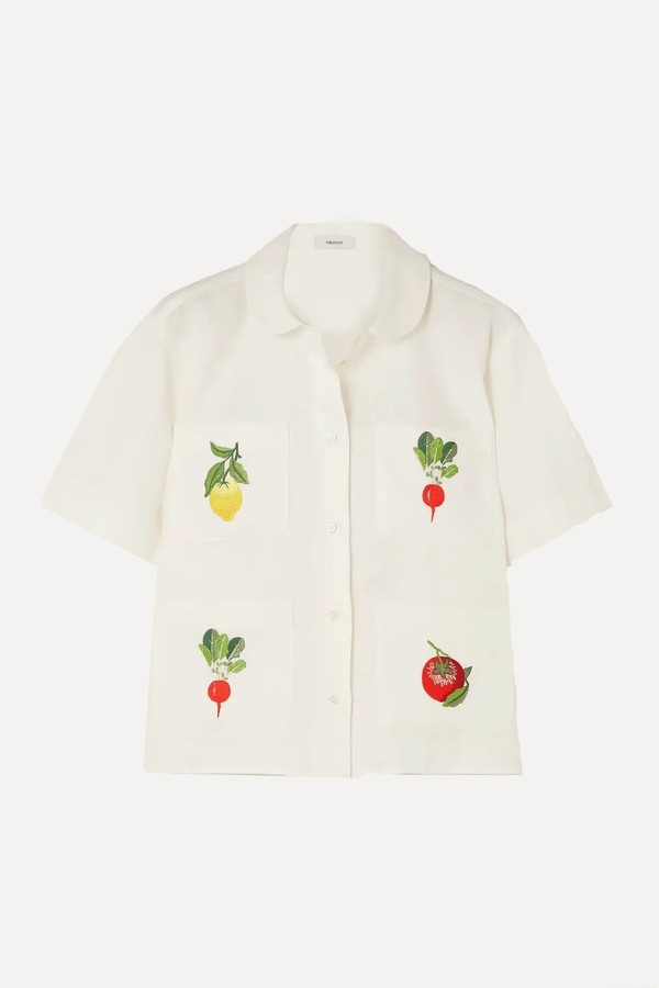 Embroidered Linen Shirt from Oroton