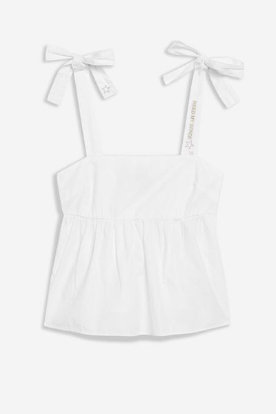 Star Embroidered Poplin Sun Top