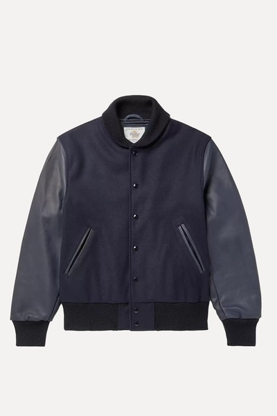 The Albany Wool-Blend & Leather Bomber Jacket from Golden Bear