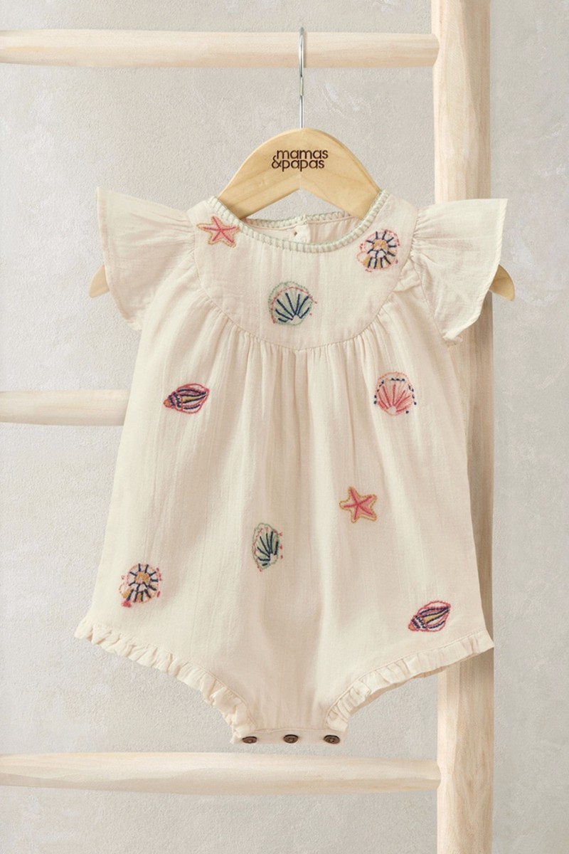  Sea Shell Embroidered Romper from Mamas & Papas