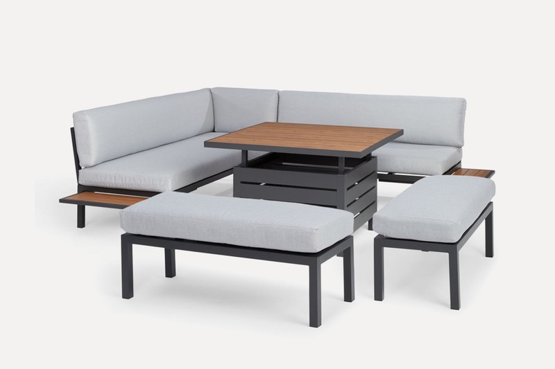 Platform 8-Seater Corner Garden Dining/Lounge Set With Height-Adjustable Table from John Lewis