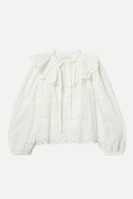 Eula Ruffled Broderie Anglaise Cotton Blouse from Ulla Johnson