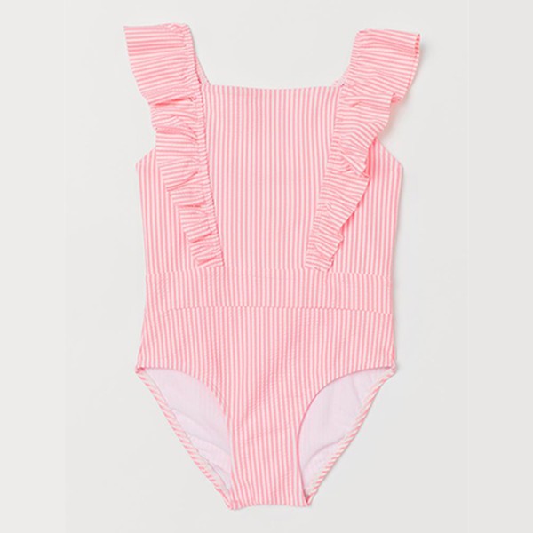 Flounced Swimsuit Neon Pink from H&M