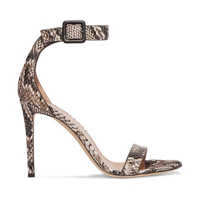 Snake Effect Leather Sandals from Giuseppe Zanotti 