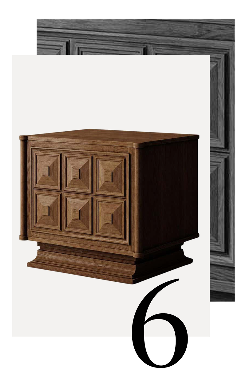 "Voltaire" Figured Oak Nightstand from Christiane Lemieux
