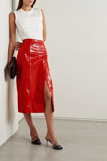 Love Parade Wrap Effect Snake Effect Leather Midi Skirt, £2,700 | Gucci