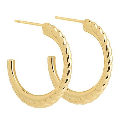 Interlocked Band Hoops In Gold