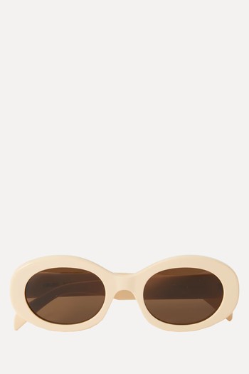 Triomphe Oval-Frame Acetate Sunglasses  from Celine 