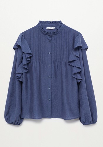 Ruffled Lyocell Blouse