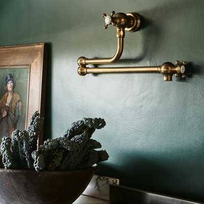 Aged Brass Pot Filler Tap from DeVOL