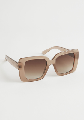 Squared Frame Oversized Sunglasses