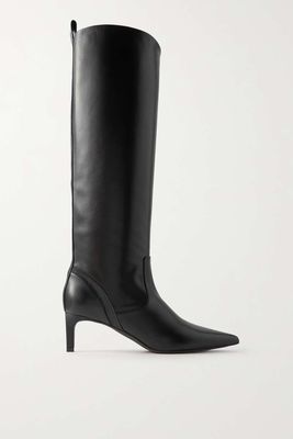 Bead-Embellished Leather Knee Boots from Brunello Cucinelli 