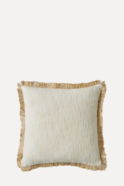 Jute Fringe Square Cushion from Dunelm