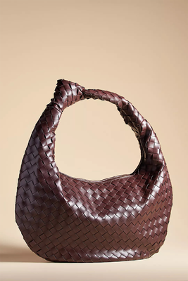 The Brigitte Woven Faux-Leather Shoulder Bag Oversized Edition from Melie Bianco