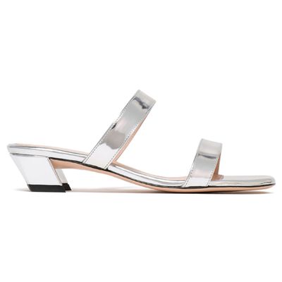 Mirrored-Leather Mules from Stuart Weitzman 