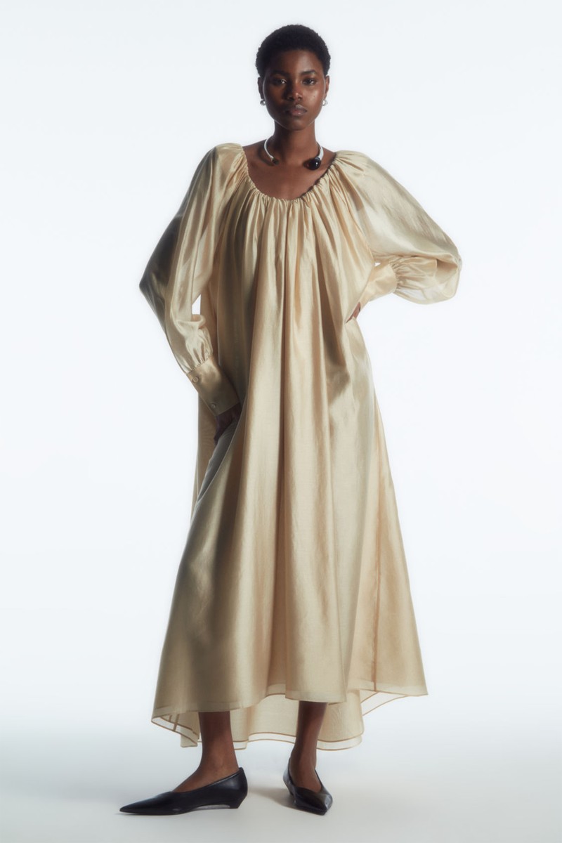 Pleated Long-Sleeved Maxi Dress from COS