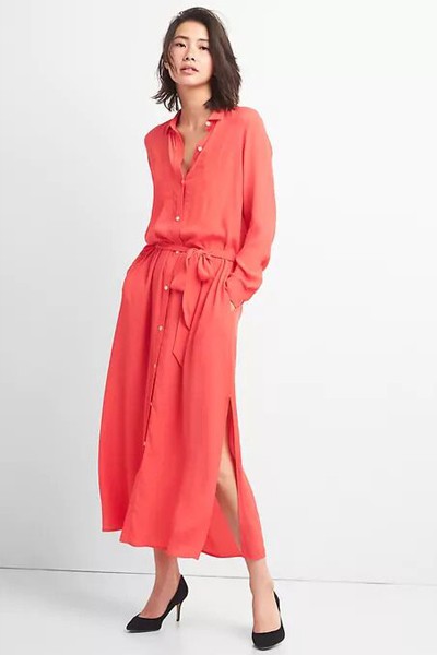 Long Sleeve Maxi Shirt Dress