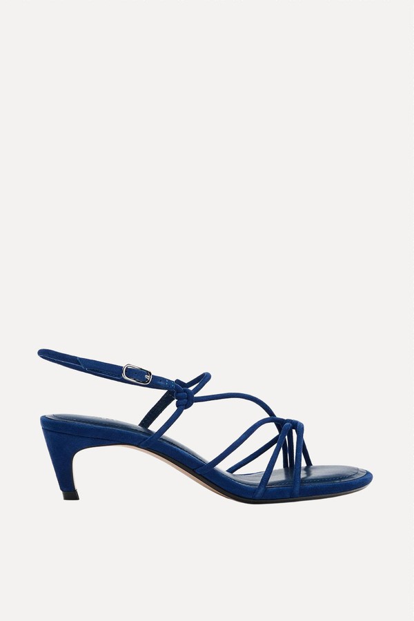 Leather Knotted High-Heel Sandals from zara