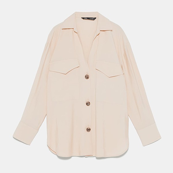 Shirt With Contrast Buttons from Zara
