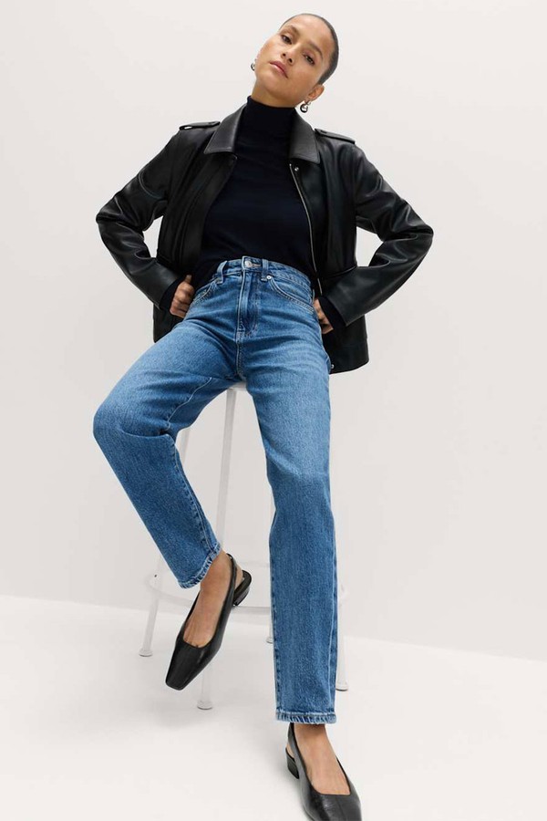 Mom High Waisted Ankle Grazer Jeans from Marks & Spencer