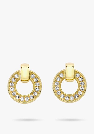 Roulette Yellow Gold Diamond Flip Earrings