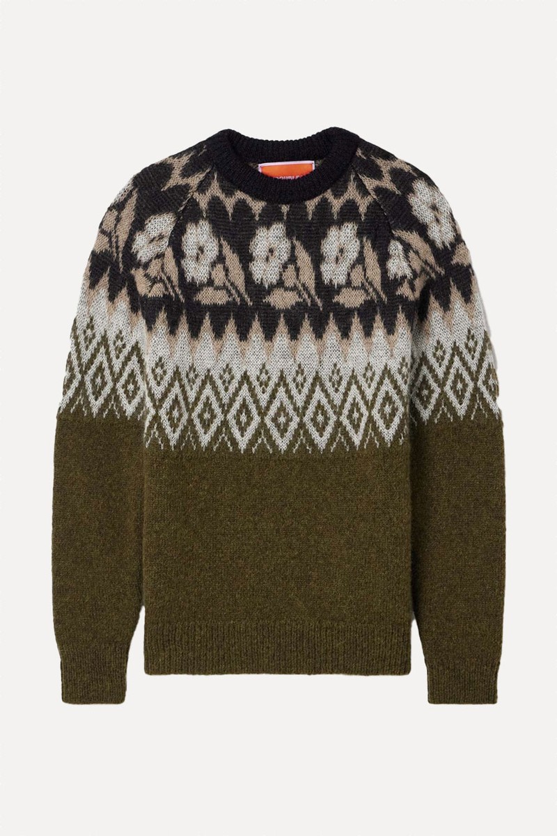 Slope Brushed Jacquard-Knit Sweater from La DoubleJ