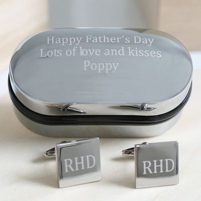 Personalised Fathers Day Square Cufflinks & Box