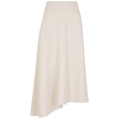 Stone Asymmetric Jersey Midi Skirt from Vince