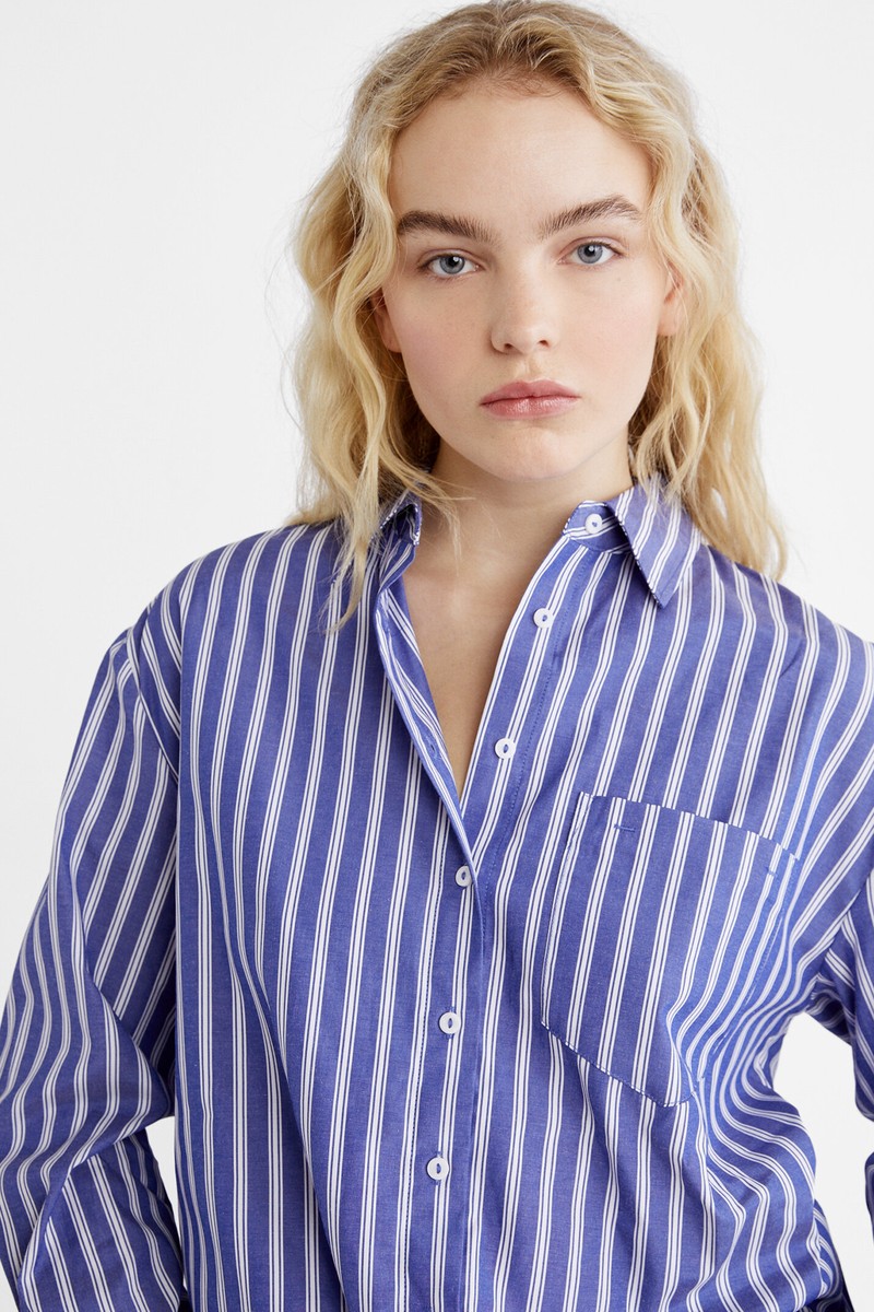 Oversized Poplin Striped Shirt from Stradivarius