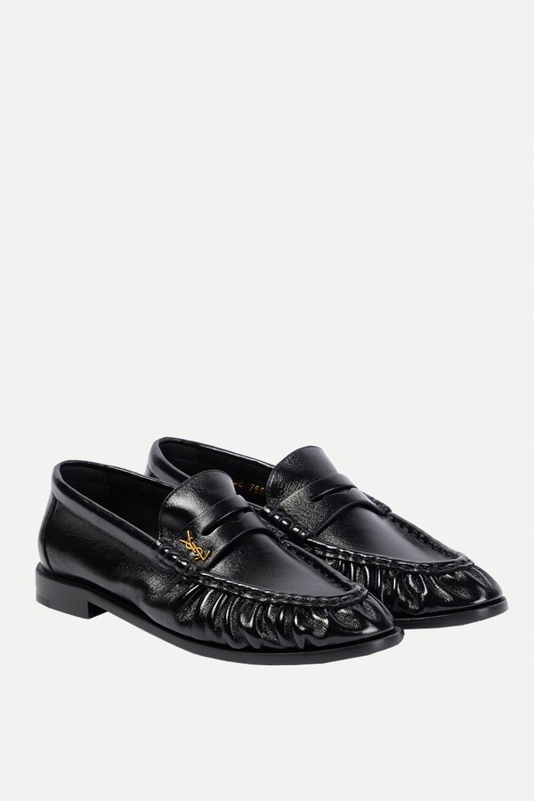 Le Loafer Monogram Logo-Appliquéd Eel Penny Loafers from Saint Laurent