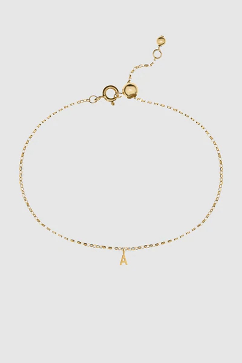 Initial Anklet from Aurum & Grey