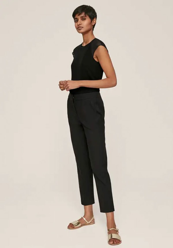 Grosgrain Stripe Slim Crop Trouser from Me + Em