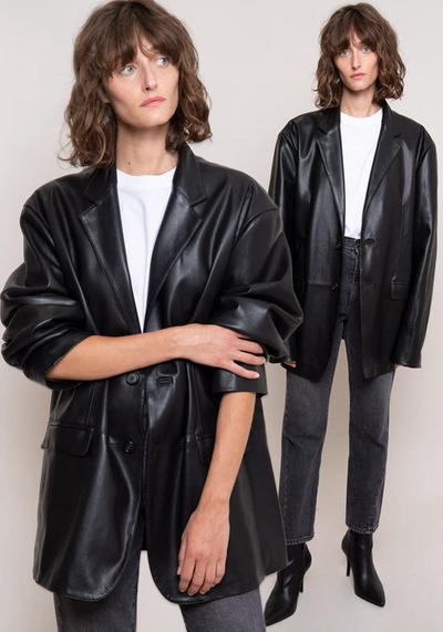 Oversize Faux Leather Blazer, €195 |  Frankie Shop