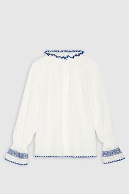 Ecru Embroidered Blouse from Claudie Pierlot