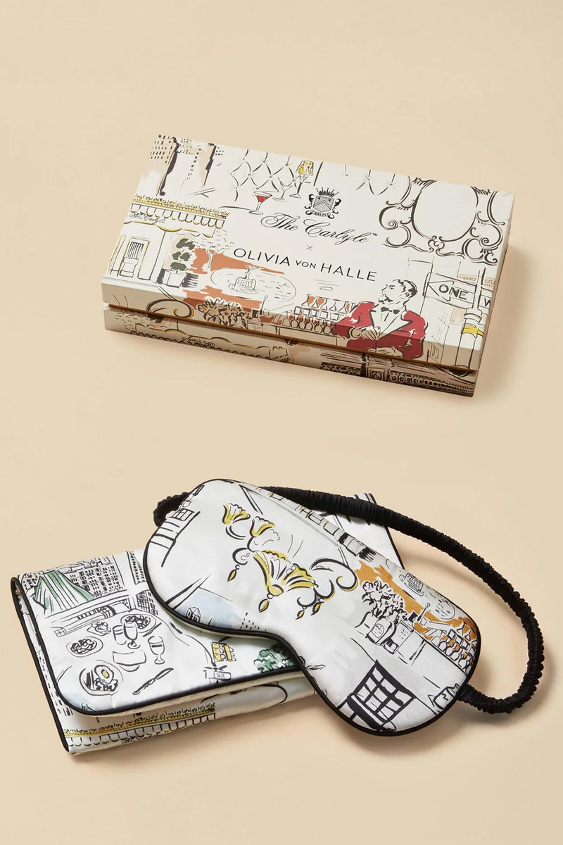 Audrey Eye Mask In Silk Satin from  Olivia von Halle X The Carlyle