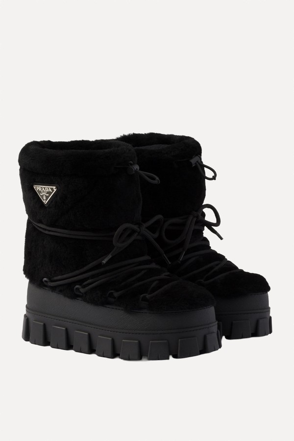 Shearling Après Ski Booties from Prada