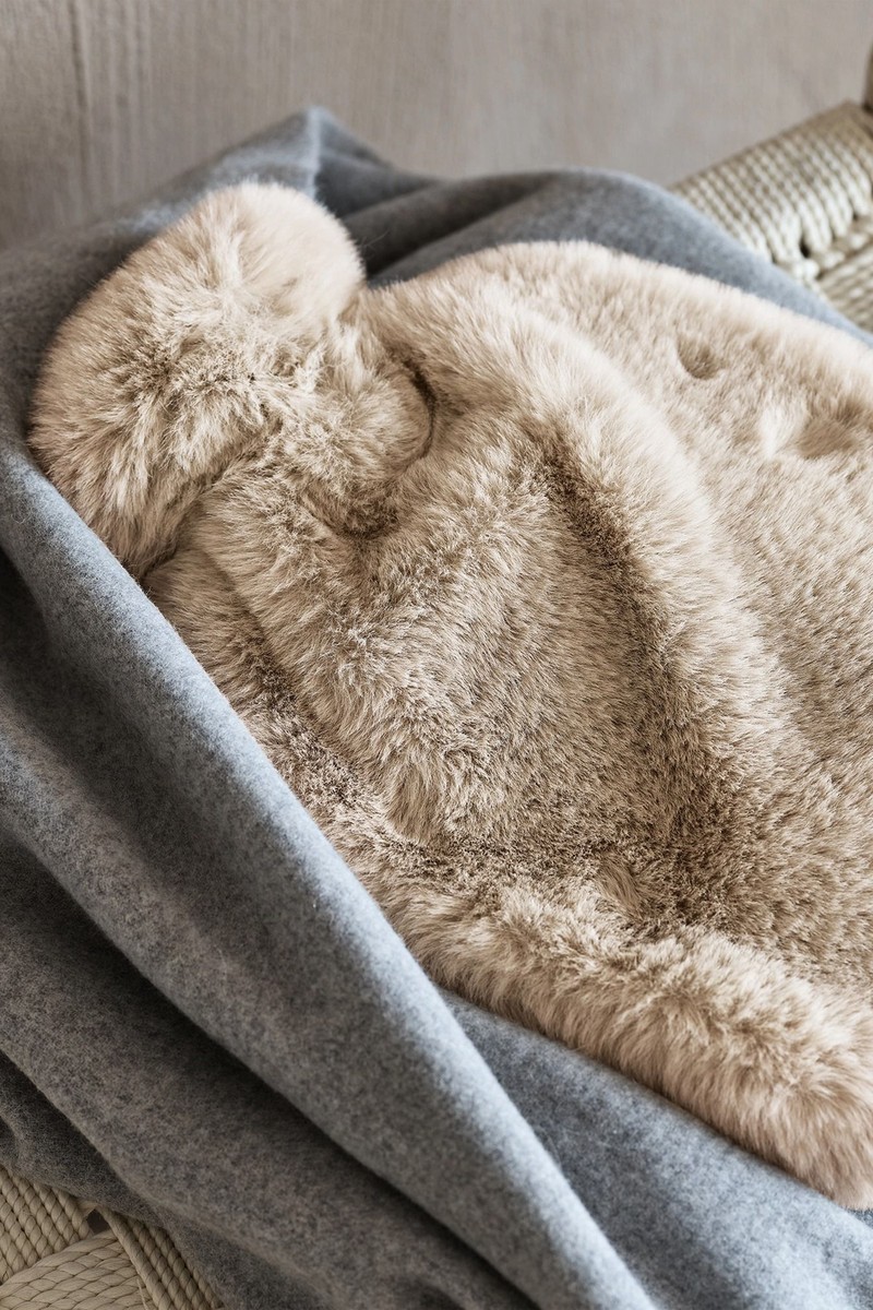 Super Soft Faux Fur Hot Water Bottle from The White Company