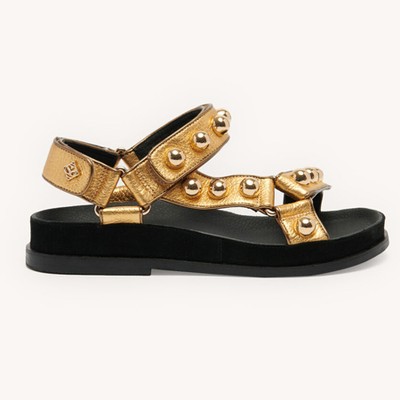 Flat Leather Sandals With Velcro from Sandro