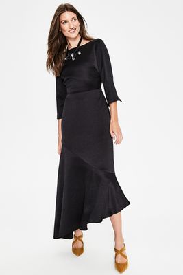 Rebecca Satin Maxi Dress in Black