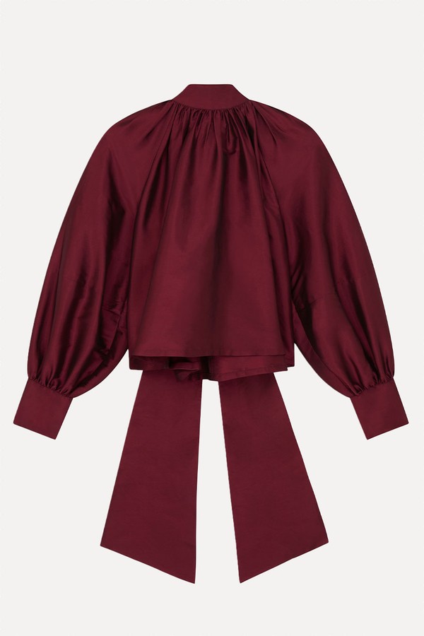 Taffeta Bow Back Volume Top from ASOS