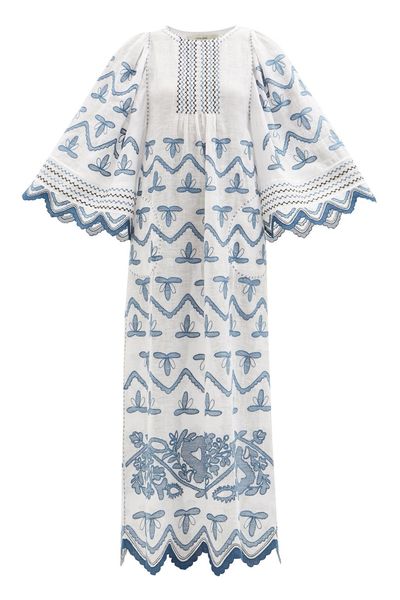 Virginie Embroidered Linen Maxi Dress from Vita Kin